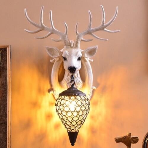 Vintage Antler Wall Light America Country Style Deer Shape Lamp Home Patio Hotel Restaurant Buckhorn Wall Sconce Fixture
