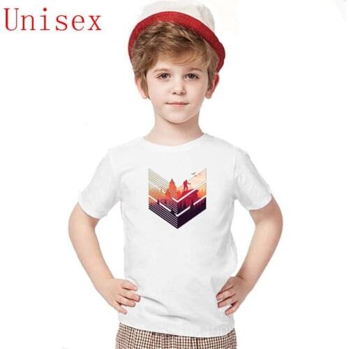2020 High Quality Colorful Hiking Climbing Pattern Children T Shirts kids Short Sleeves 100% Cotton t shirt boys clothes girls