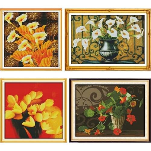 Golden tenderness Cross-Stitch Embroidery Needlework Kits Stamped Patterns 11CT 14CT Print Counted Home Decor Thread Crafts Sets