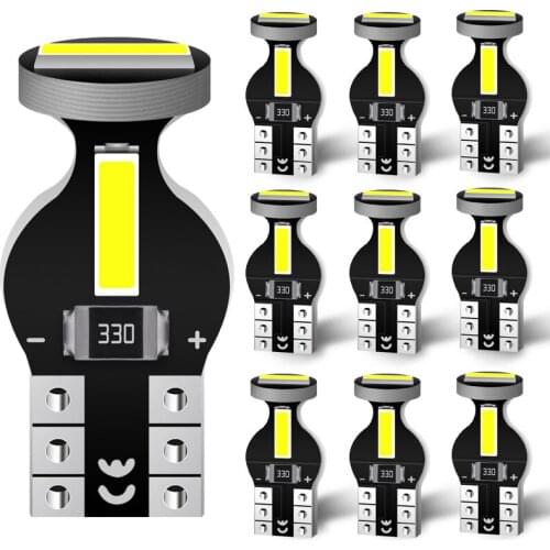 10pcs 12V 1W 0.08W Car T10 LED 7020 3 BA9S License Plate Light W5W Auto Roof Reading Lamp Blub DIY Accessories