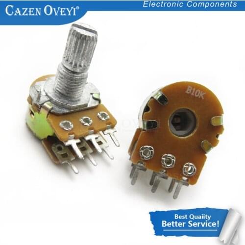 10pcs/lot B1K B2K B5K B10K B20K B50K B100K B500K B1M 6Pin Shaft WH148 Potentiometer 1K 2K 5K 10K 20K 50K 100K 500K 1M