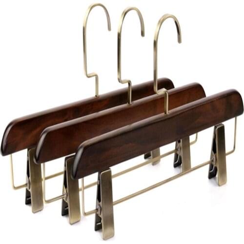 2pcs/lot 36cm multi-functional vintage real wood pants clip. The hotel clothing store pants hanger