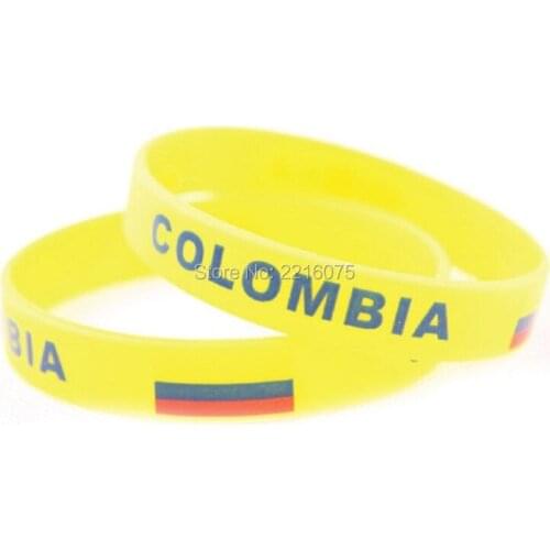 300pcs Flag Colombia wristband silicone bracelets free shipping by DHL express