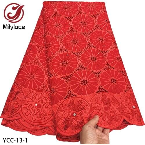 African Lace Fabric High Quality Nigerian Cotton Lace Swiss Voile Lace In Switzerland for Party Dress YCC-13