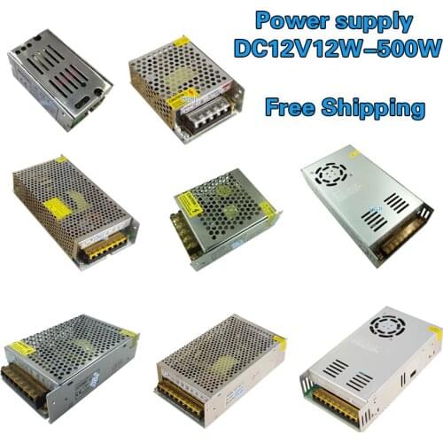 Free Shipping DC12V1A 2A 3A 5A 8.5A 10A 15A 20A 30A 40A lighting Transformers 12V60W 360W for LED Driver Switching Power Supply