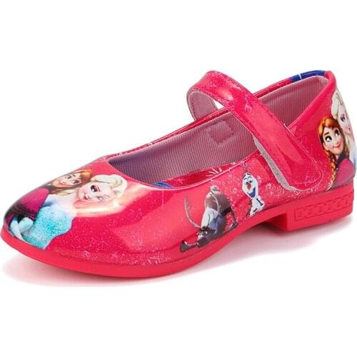 2021 new Disney Girls Sandals Frozen Elsa Princess Shoes Girls fashion Shoes Children High Heels Catwalk Show Shoes size 26-36