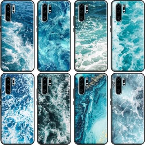 Blue Sea Ocean Waves Soft Cover For Huawei P30 Lite P40 P20 Pro Mate 20 10 Lite P Smart 2021 2019 Phone Case