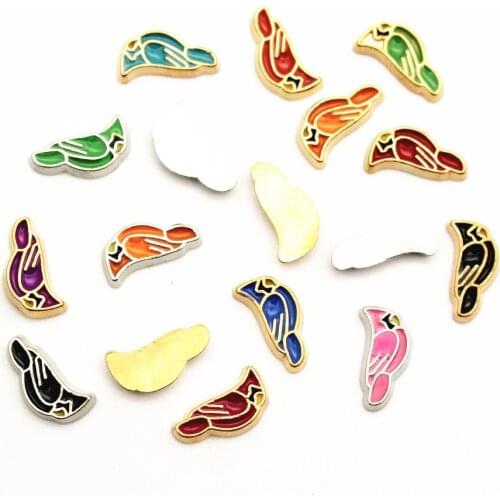 Hot Selling 10Pcs/Lot Bird Floating Charms For Living Glass Lockets Necklace DIY Jewelry