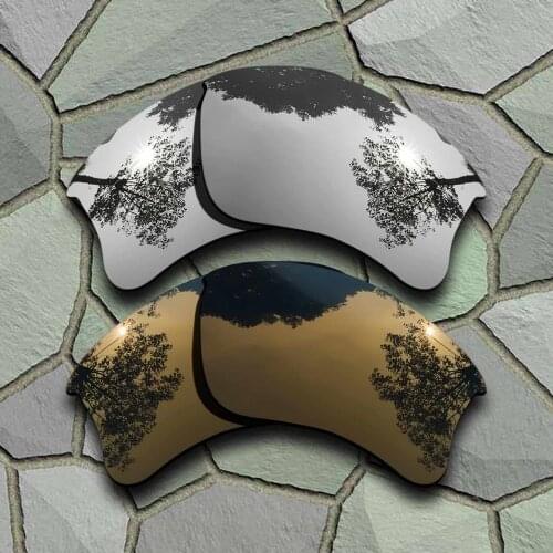 Chrome&Bronze Copper Sunglasses Polarized Replacement Lenses for Oakley Flak Jacket XLJ