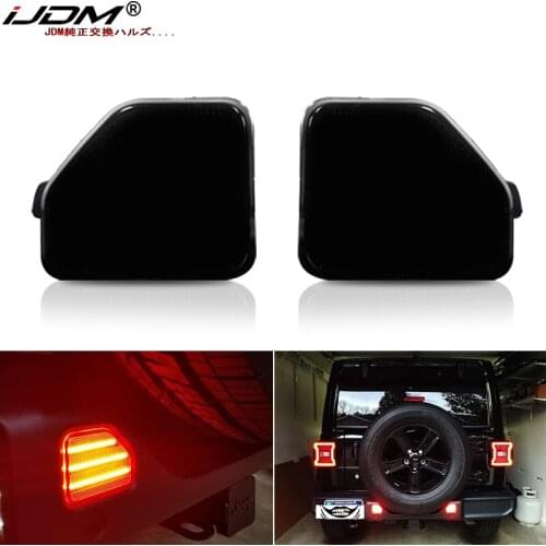 IJDM For Jeep Wrangler JL car Bumper Reflector Light Function as Tail or Rear fog running light/brake/stop marker lighting Red