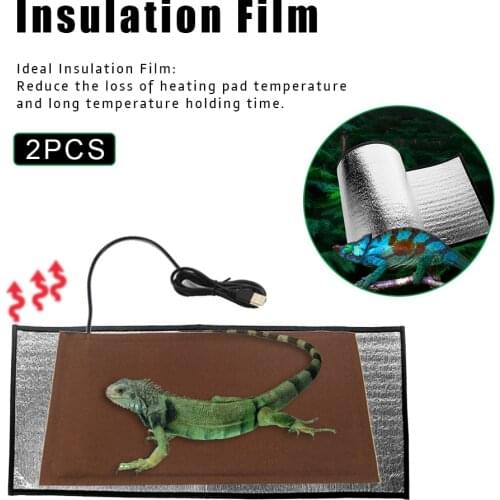 2PCS Reptile Insulation Film Self Warming Pad Animals Heating Insulation Cushion For Chicks Lizards, Turtles, Hedgehogs