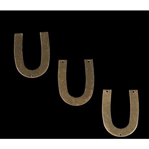 Brass DIY geometric shape charm accessories, earring connector U-shaped stamping pendant with hole Diy female earring making