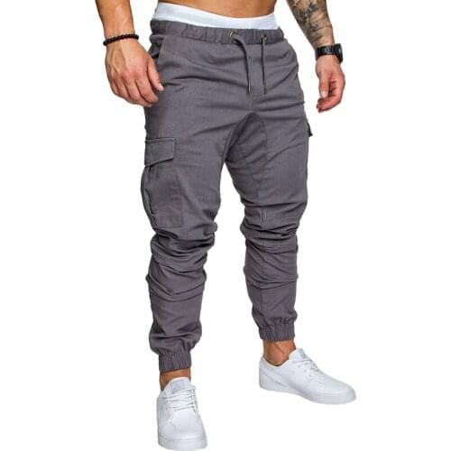 Hot 2019 Outdoor sport elastic waist Drawstring Running training track harem sweatpants Cotton hip hop cargo trousers men 5XL