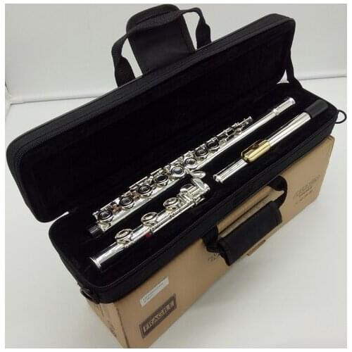 Music Fancier Club Professional Flute 372 Silver Plated Flute Gold Plated Lip Plate B Leg Open Close Holes 17 E Key