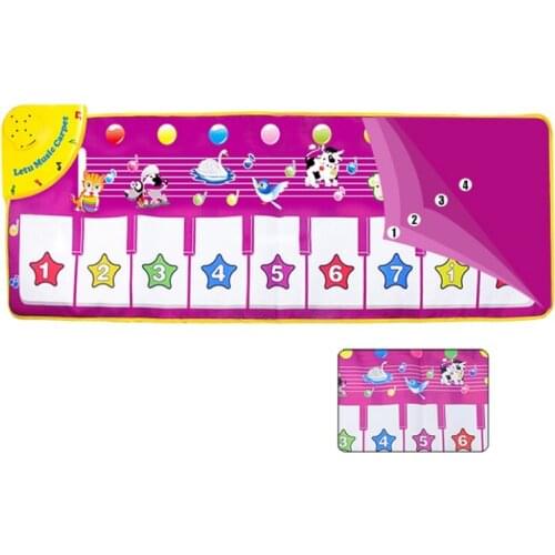 Musical Mats for Kids, Musical Piano Keyboard Mat Electronic Music Play Dance Floor Carpet Animal Touch Play Blanket Early Educa