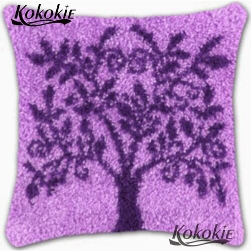 Handmade Embroidery Pillowcase latch Hook flower printed sewing mats Crocheting Rug Kits cross stitch embroidery needlework sets