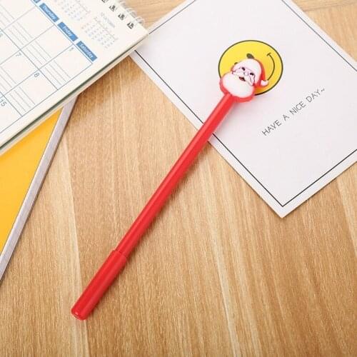 20 PCs Creative Santa Claus Gel Pens Set Cartoon Stereo Silicone Neutral Pen Student Gifts Prizes Office Kawaii Stationery