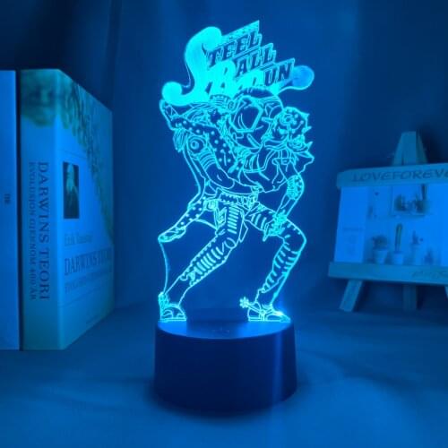 Anime 3d Night Light JoJo Bizarre Adventure Hol Horse for Bedroom Decor Light Birthday Gift for Him Manga Jojo Led Lamp