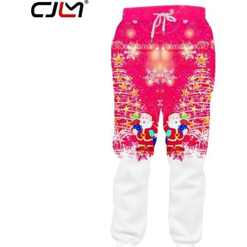 CJLM Man The New Listing Santa Claus Sweatpants Christmas Tree Pants 3D Printed Hot Sale Trousers Big Size Mens Clothing