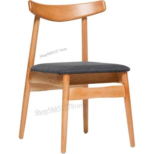 Nordic Solid Wood Dining Chair Cherry Wood Home Modern Minimalist Backrest Restaurant Japanese White Oak Leisure Desk Chair