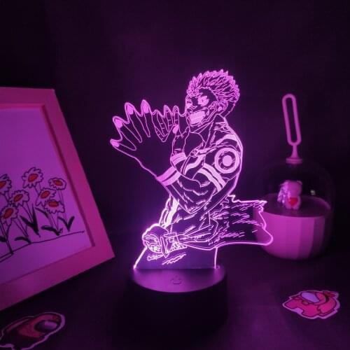 Ryomen Sukuna Manga Jujutsu Kaisen Anime Figure Itadori Yuji 3D LED Lamp RGB Night Lights Bedroom Table Decoration Birthday Gift