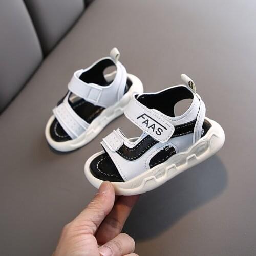 Toddler Baby Shoes Fashion Newborn Boy Soft Bottom Sandals Black White Color Patchwork Beach Sandalias Kids Casual Summer Shoes