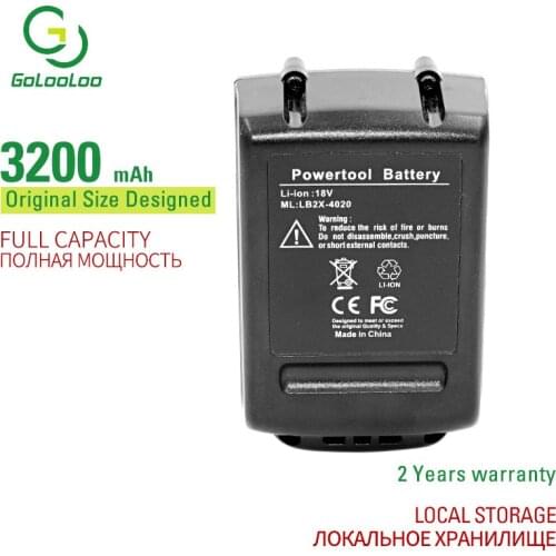Golooloo 18V 3200mAh Lithium replacement rechargeable battery for Black Decker Li ion Power Tools BDCDMT120 CHH2220 LDX120C