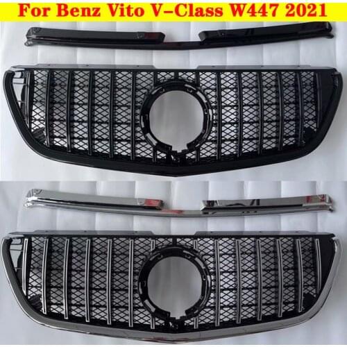 Styling Center Grill ABS Plastic Front GT Bumper Grill Bar Middle Grill 2021 For Mercedes-Benz Vito V-Class W447 V250 V260