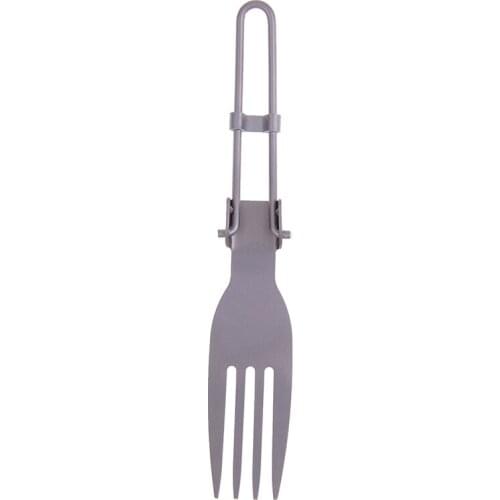 Outdoor Camping Tableware Titanium Fork Folding Hiking Backpacking Dinner Fork
