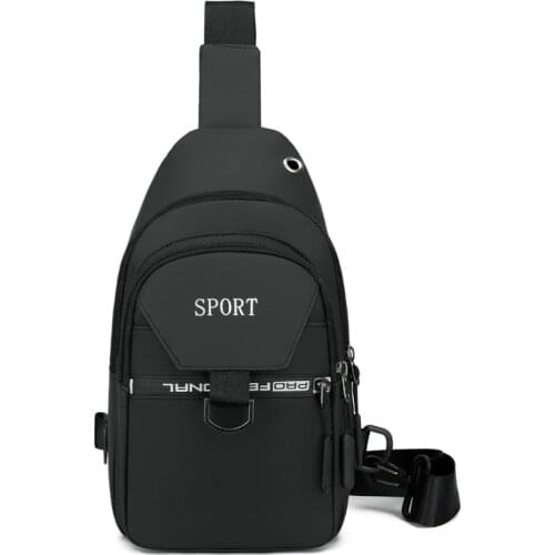 Business Mens Casual Shoulder Bags Unisex Multifunction Messenger Bags Waterproof Fabric Travel Shoulder Bag with Earphone Hole