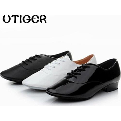 Big size 25-44 Modern Mens Children Boy Ballroom Tango Latin Dancing Shoes Low heel 2.5cm women Man kid boys dance shoes WD195