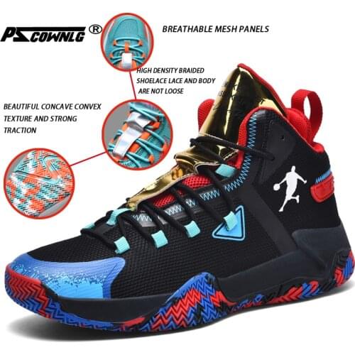 High quality mens basketball shoes lace up high top sports shoes womens indoor sports breathable fashion mens sports shoes