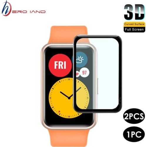 3D Toughened Not Tempered Glass For Huawei Watch Fit / Honor Watch ES Protective Screen Protector Film Bubble Free Full Coverage
