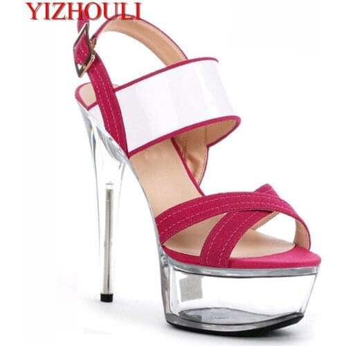The night club is ultra high heel waterproof platform womens shoes, the new color of the new color suede , 15cm Dance Shoes