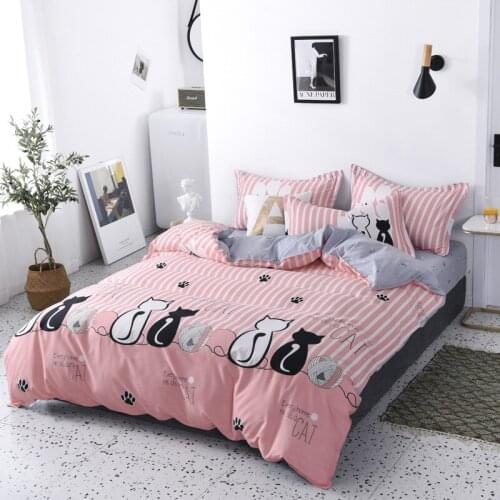 Modern Simple Plant Flower Printed Cotton Silky Soft Duvet Suitable for Different Bed Sizes Bedding Set Luxury 1/3/4pcs