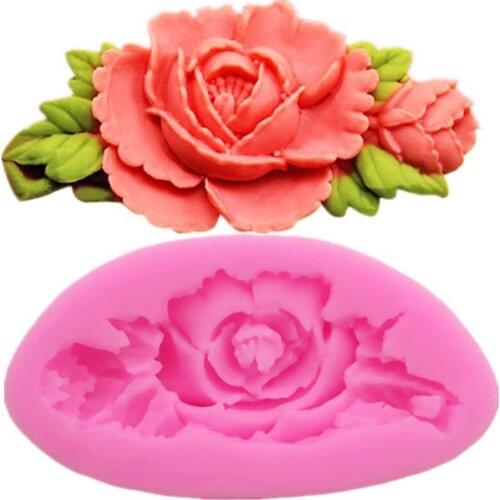 3D Rose Flower Silicone Mold Fondant Gift Decorating Chocolate Cookie Soap Polymer Clay Baking Molds Cake decorating tools