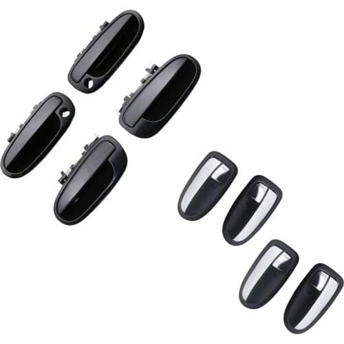 8PCS BLACK EXTERIOR CHROME INTERIOR DOOR HANDLE FOR HYUNDAI MATRIX /LAVITA 2001-2010