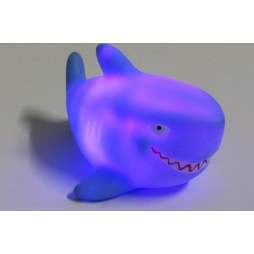 Shark Bath Toys Baby Kids Led Lighting Up Water Floating Toy Glowing Beach Toys for Children Luminous Swim PVC Cartoon Toys