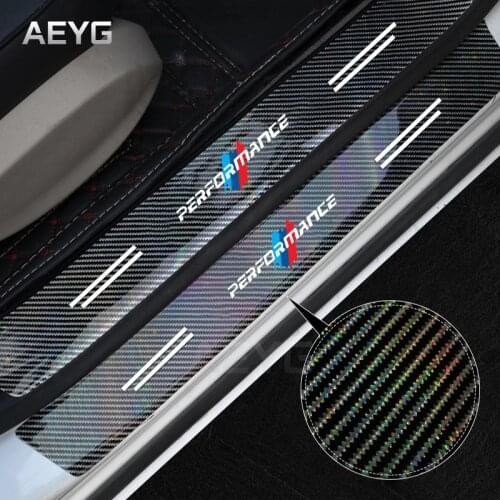Car Door Sill Carbon Fiber Sticker For Bmw F10 F20 F25 F30 F31 E36 E39 E87 E60 EX1 X3 X5 E53 Protector Decals Vinyl Accessories