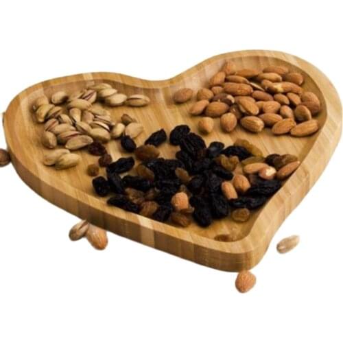 Bamboo Heart Love Big size Kitchen Table Snack Nuts Peanut Fruit Vegetables Practical Home Special Service Plate Elegant Presentation