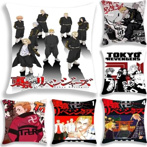 Tokyo Revengers Pillow Case Takemichi Hinata Home Decor Cushions Throw Pillow for Living Room Polyester Single-sided Printing