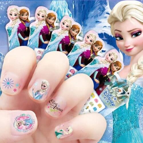 Disney Frozen The Mermaid Snow White Sofia Mickey Mouse Childrens Nail Sticker Cartoon Anime Figure Stick Girl Princess Sticker