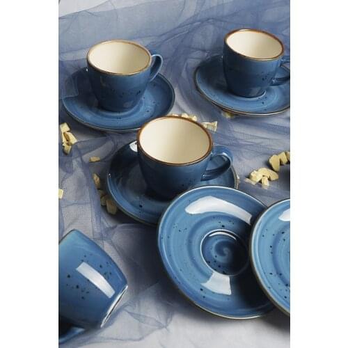 Elegant Porcelain Coffee Cup Set of 12 Luxury Cup and Saucers Plate Set High Quality Turkish Coffee Espresso Tea Cup with Saucer