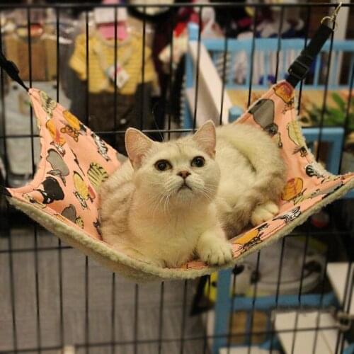 Cat Hammock Autumn and Winter Pet Cat Pad Plush Cage Hook Cat Nest Bed Hamster Pet Supplies