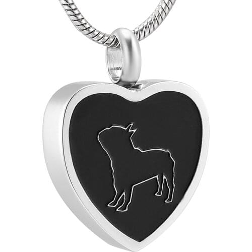 IJD12445 Loss Of Pet Stainless Steel Cremation Jewellery - Dog In My Heart Memorial Urn Necklace For Ashes Keepsake Pendant