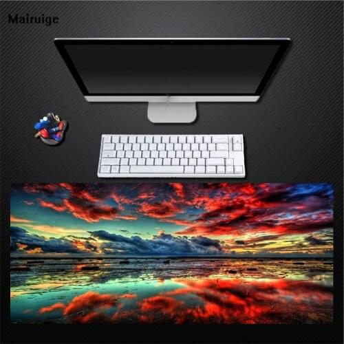 Mairuige Red Starry Sky Water Screen Does Not Fade Mouse Pad 400X900 Large Size Game Speed Pad Table Mat Mouse Pad Large
