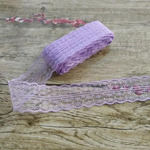 Beautiful! 10 yards 45mm Light Purple net embroidery lace Bilateral DIY jewelry, clothing, wedding, floral accessories