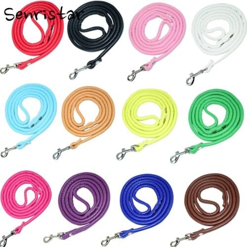 PU Leather Round Rope 1.0x120cm Dog Leash for Small Medium Cats Dogs Harness Leash Soft Walking Pet Puppy Dog Collar Lead Leash