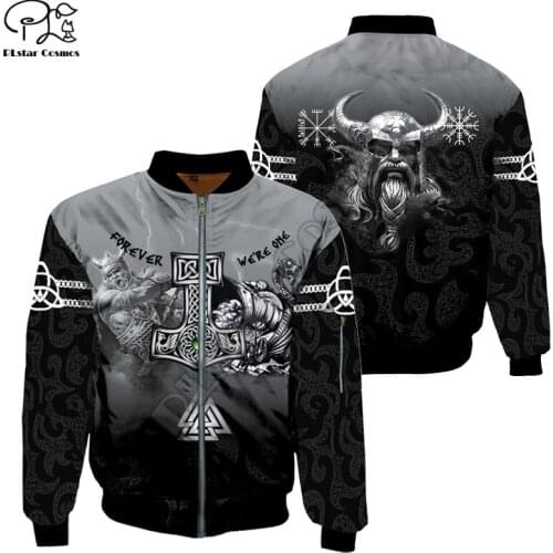 Viking Tattoo 3D Mens bomber jackets Hoodie Men Women New Fashion Zipper Hooded Long Sleeve Pullover style-3