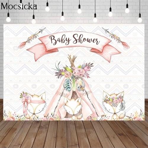 Mocsicka Newborn Baby Shower Backdrop Beautiful Foxes Background Photography Backdrops Photocall Professional customize